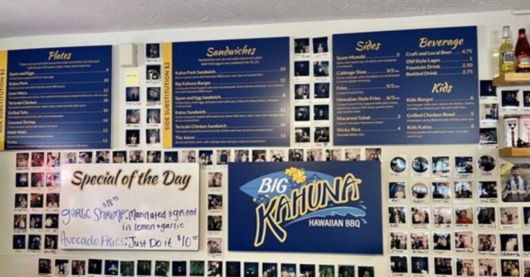 Big Kahuna Hawaiian BBQ Menu