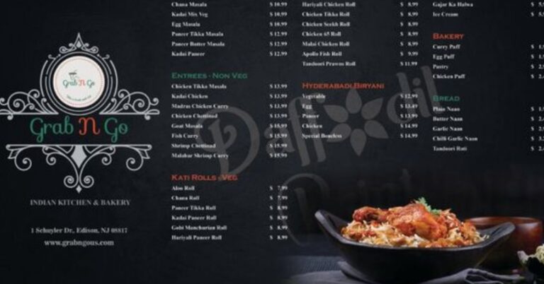 The Madina Fountain BBQ & Grill Menu