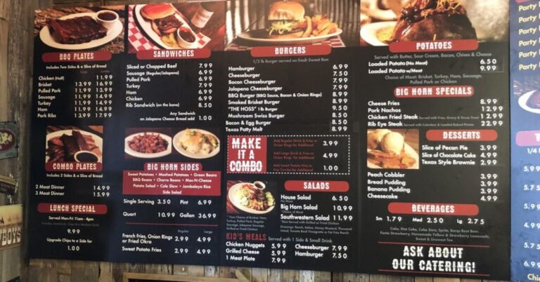 Big Horn BBQ Menu (Ful Menu Update 2025)