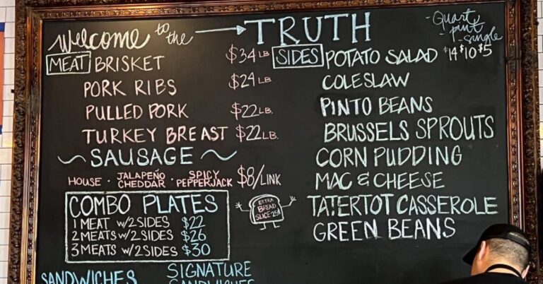 Truth BBQ Menu