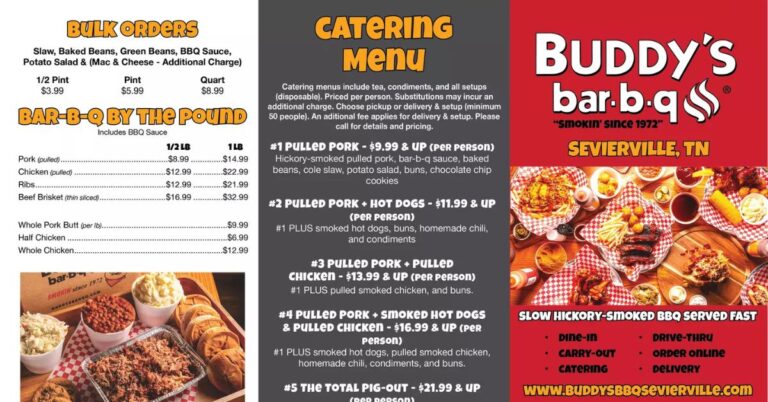 Bubby's BBQ Menu