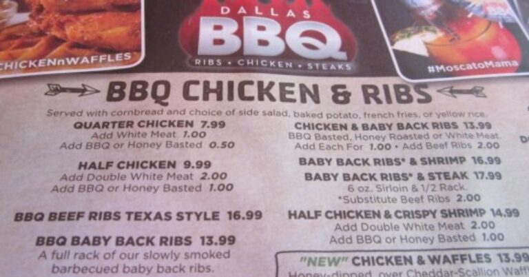 Dallas BBQ Menu