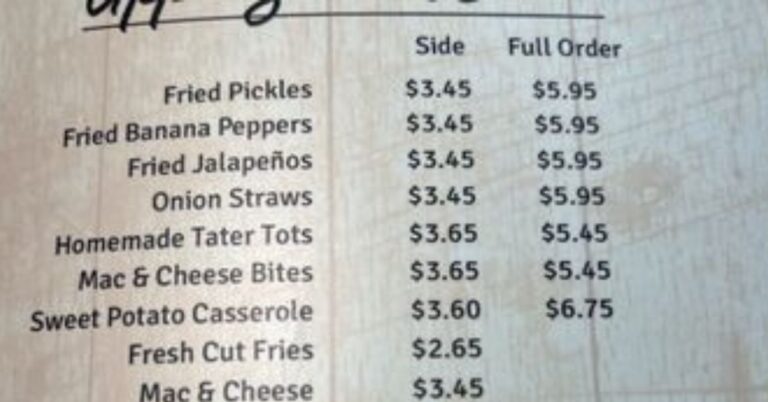 Wolf Creek BBQ Menu