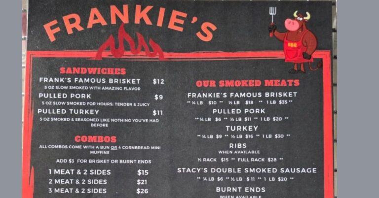 Frankie's BBQ Menu