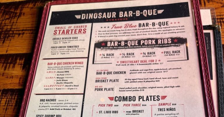 dinosaur bar-b-que syracuse menu