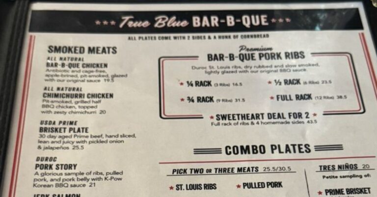 Dinosaur BBQ Brooklyn Menu