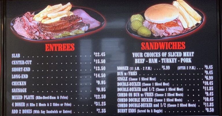 Gates BBQ Menu