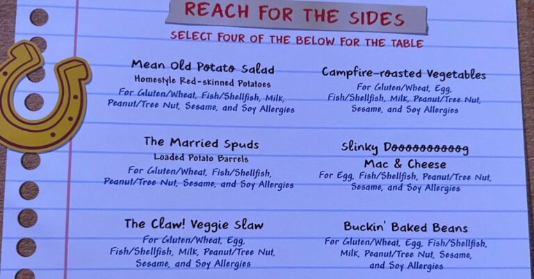 Round Up Rodeo BBQ Menu