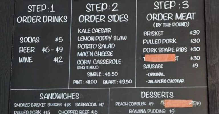Outsider BBQ Menu