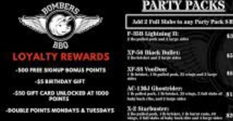 Bombers BBQ Menu