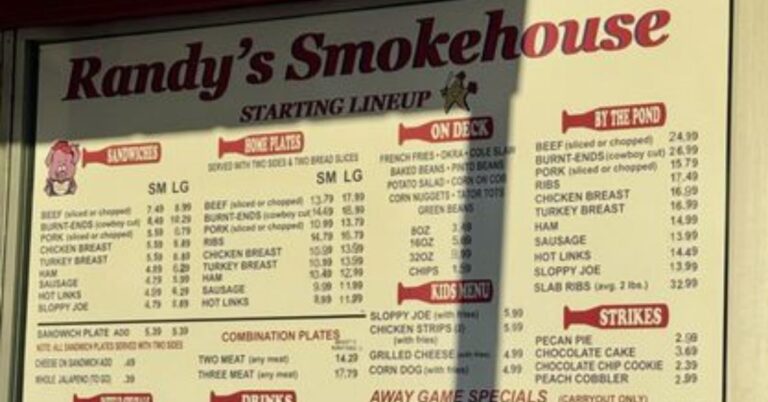 Randy's Smokehouse & BBQ Menu
