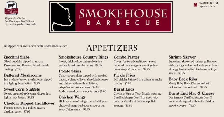 Smokehouse BBQ Zona Rosa Menu