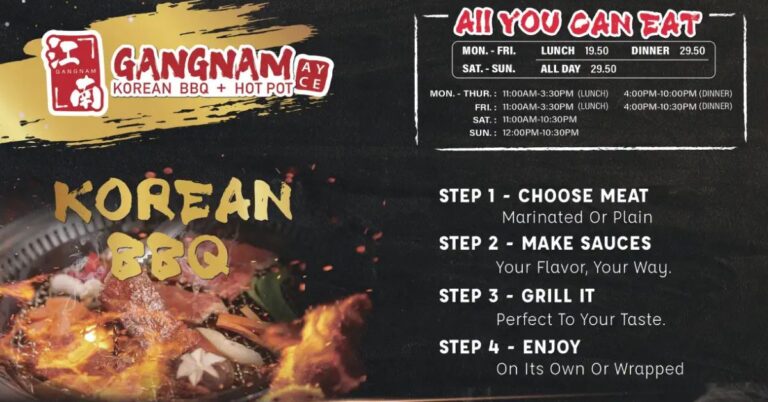 Gangnam Korean BBQ Restaurant Menu