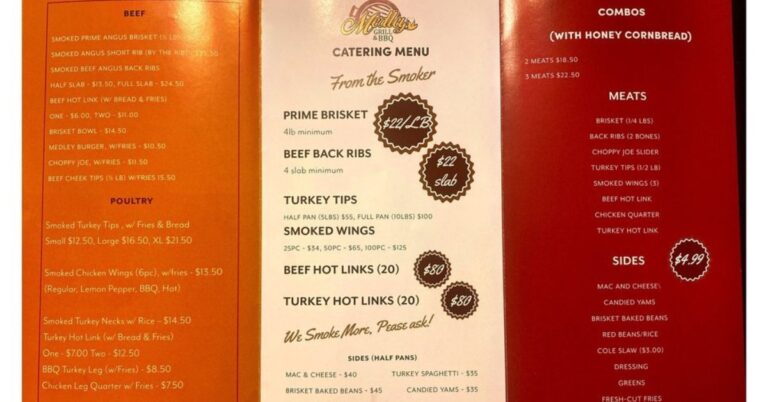 Medley Grill & BBQ Menu