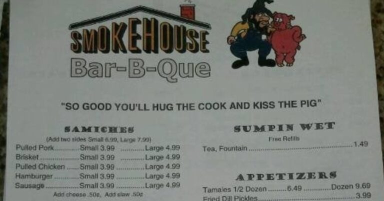 Smokehouse BBQ Brandon Menu