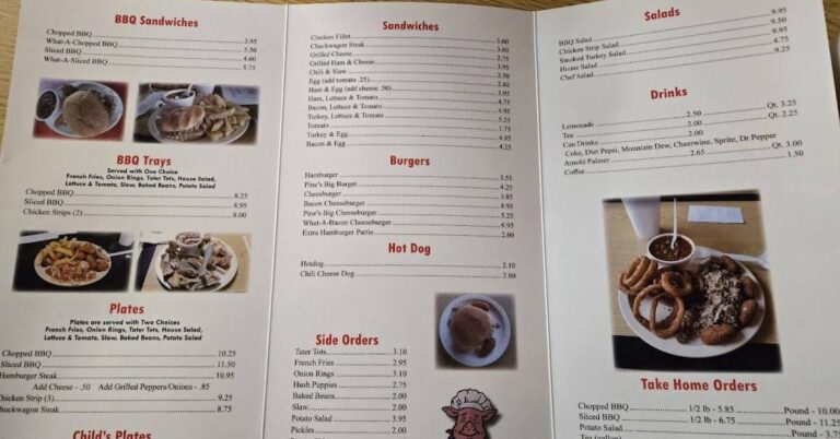 Whispering Pines BBQ Menu