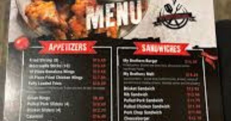 My Brothers BBQ Menu