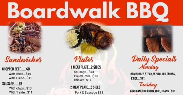 Boardwalk BBQ Menu (Update Menu 2026)
